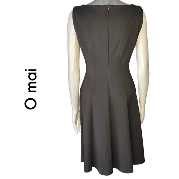 O Mai Sleeveless Colour Block Dress Black Tan Back  Zipper Size Medium - Picture 3 of 7